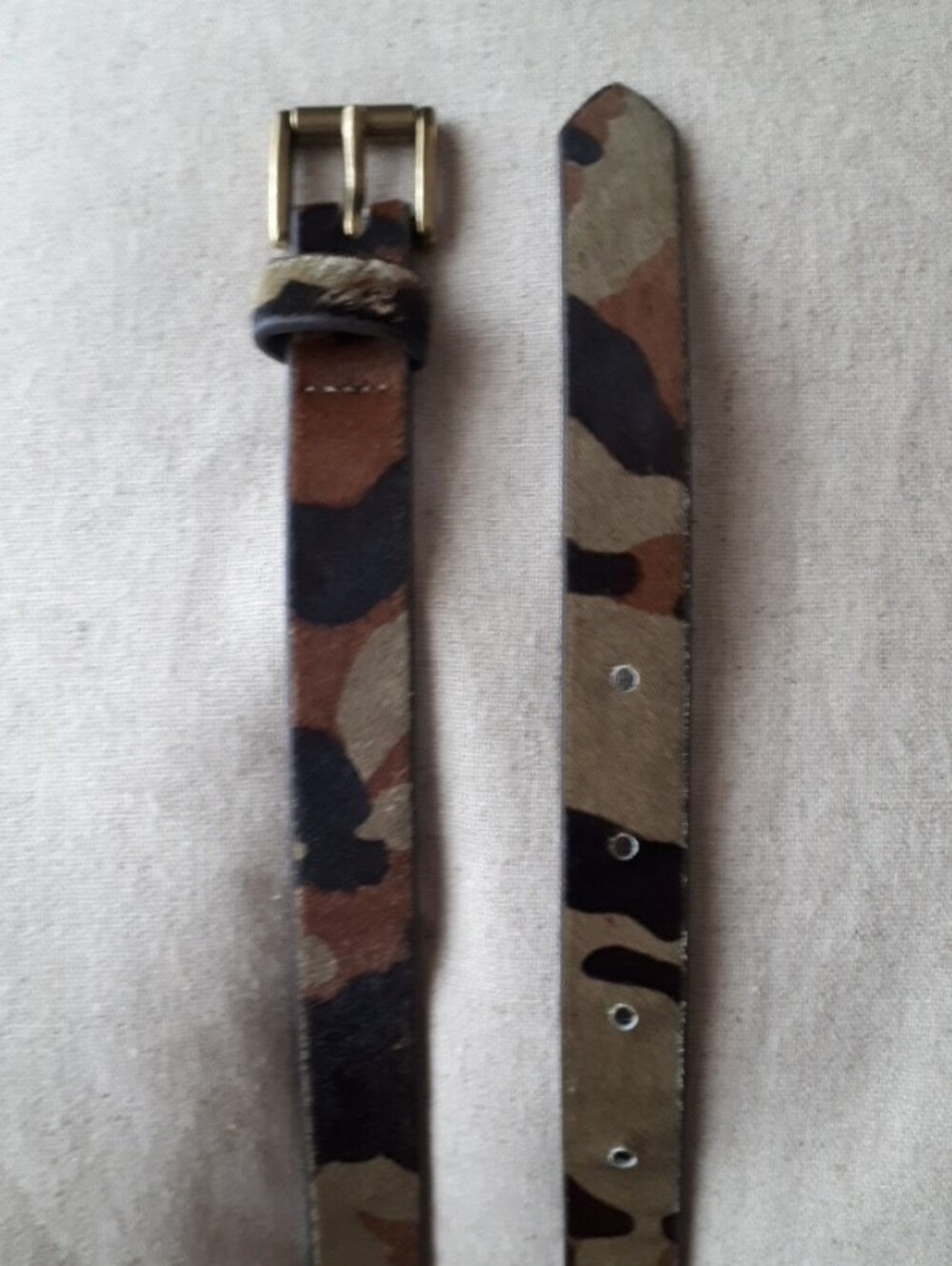 Loft Camouflage Calf Hair Leather Belt